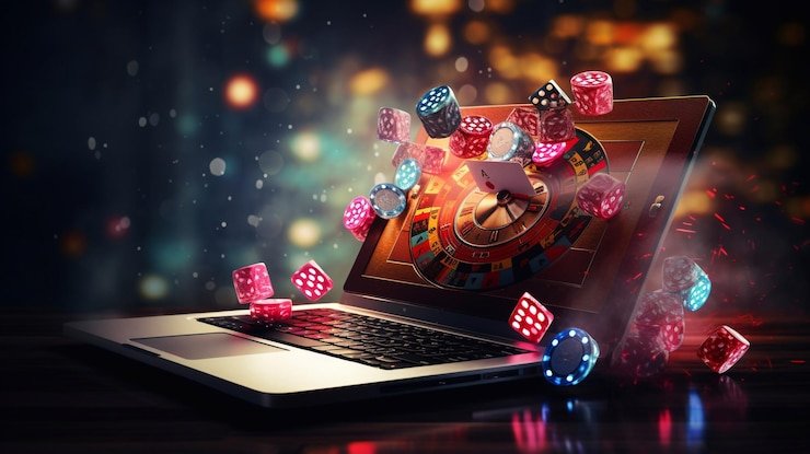 Antarmuka meja poker di platform jinbei4d dengan kartu dan chip